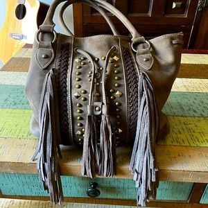 Montana West fringe drawstring tote bag NWOT